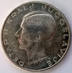 Moneda - Regatul Iugoslaviei - 20 Dinara 1938 - Petru al II-lea - Argint foto