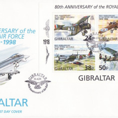 GIBRALTAR 1998 AVIOANE FDC