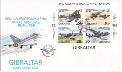 GIBRALTAR 1998 AVIOANE FDC foto