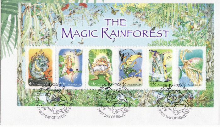 AUSTRALIA 2002 BASME,LEGENDE - MAGIC RAINFOREST FDC