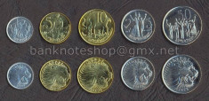 ETIOPIA SET COMPLET DE MONEDE 1, 5, 10, 25, 50 Cents 1977-2008 UNC foto