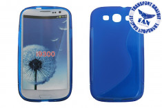 Husa Silicon Samsung Galaxy S3 I9300 Albastru (Fan Courier gratuit) foto