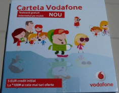 CARTELA VODAFONE 5 EURO CREDIT INITIAL SIM PREPAYD ARE CREDIT INITIAL 5 EURO PACHETUL ESTE SIGILAT foto