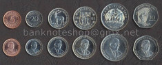 MAURITIUS ? SET DE MONEDE ? 5+20 Cents +1/2+1+5+10 Rupees ? 1992-2002 ? UNC foto