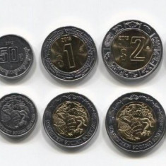 MEXIC █ SET COMPLET DE MONEDE █ 5+10+20+50 Centavos 1+2+5+10 Pesos 2001-2012 UNC