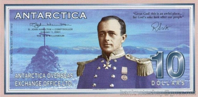 ANTARCTICA █ bancnota █ 10 Dollars █ 2001 █ UNC █ necirculata foto