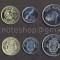 SEYCHELLES █ SET COMPLET DE MONEDE █ 1+5+10+25 Cents +1+5 Rupees █ 2004-2007 UNC