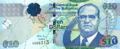 BAHAMAS ? bancnota ? 10 Dollars ? 2009 ? P-73A ? UNC ? necirculata foto