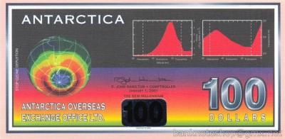 ANTARCTICA █ bancnota █ 100 Dollars █ 2001 █ UNC █ necirculata foto