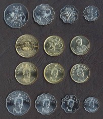 SWAZILAND SET COMPLET DE MONEDE 5+10+20+50 Cents 1+2+5 Emalangeni 1999-2007 UNC