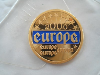 MONEDA aniversara EUROPA 2000 in capsula CERTIFICAT AUTENTICITATE ireprosabila foto