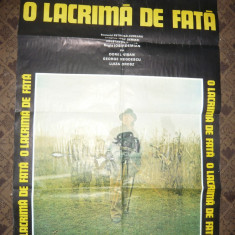 Afis cu 2 fete - Film de Iosif Damian - O lacrima de Fata 1980, 96 x 66 cm