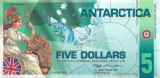 ANTARCTICA ? bancnota ? 5 Dollars ? 2008 ? UNC ? necirculata ? polymer