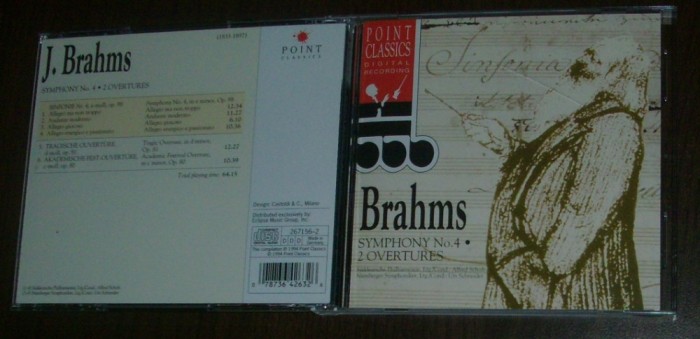CD POINT CLASSICS (DDD): BRAHMS - SYMPHONY No. 4 / TRAGIC OVERTURE / ACADEMIC OVERTURE (1994)