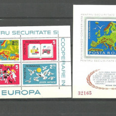 ROMANIA 1975 - CONFERINTA EUROPEANA HELSINKI, bloc DT si colita NDT, F101