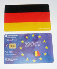 Cartela telefonica - INTRAREA IN UNIUNEA EUROPEANA - STEAGURI - GERMANIA - 2007 - 2+1 gratis pt produse la pret fix - RBK4473 foto