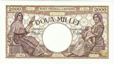 Bancnota 2000 lei 18 noiembrie 1941 VF/ XF,filigran Traian foto