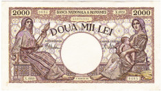 Bancnota 2000 lei 18 noiembrie 1941,filigran Traian,VF++ foto