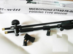Stativ Microfon suport doua microfoane Pachetul contine si doi suporti pentru microfoane foto