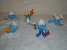 Strumfi, smurfs - 5 figurine mari strumf din cauciuc - set 5 foto