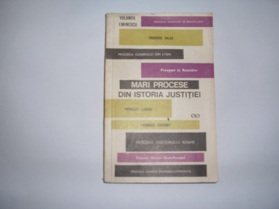 Yolanda Eminescu Mari procese din istoria justitiei Ed. St. 1970,RF4/1 foto