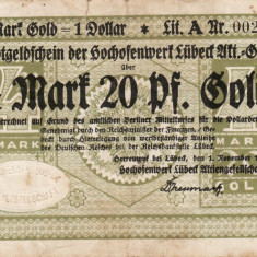Germania Berlin 4 marci si 20 pfennig Gold 1923 Rara