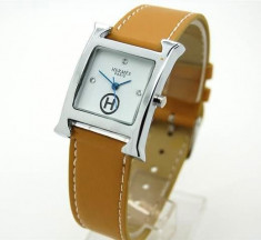 Ceas dama Hermes replica , curea maro foto