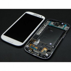 Ansamblu din LCD ecran display afisaj cu geam sticla si touchscreen digitizer touch screen Samsung i9305 Galaxy S3 SIII S 3 S III Originala NOUA NOU foto