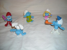 Strumfi, smurfs - 5 figurine mari strumf din cauciuc - set 3 foto