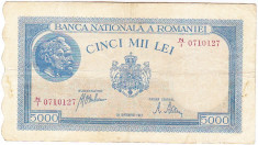 Bancnota 5000 lei - 28 septembrie 1943 foto