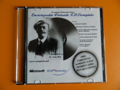 CD ORIGINAL - ENCICLOPEDIA VIRTUALA I. L. CARAGIALE - OPERA (23 VOLUME) + STUDII CRITICE + 60 DE MINUTE DE FILME + FRAGMENTE AUDIO + 200 DE IMAGINI foto