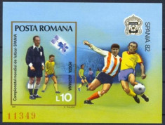 Romania 1981 - CM FOTBAL SPANIA 1982, colita NEDANTELATA nestampilata, F103 foto