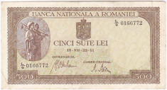 Bancnota 500 lei 22 VII.1941 filigran orizontal (1) foto