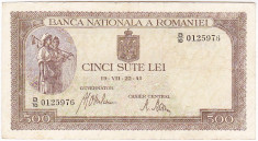 Bancnota 500 lei 22 VII 1941 filigran orizontal (2) foto