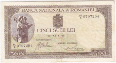 1) Bancnota 500 lei 1 XI 1940 foto