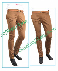 Pantaloni tip ZARA MEN maro - pantaloni maro - pantaloni casual office - Modele Fashion - Editie limitata - LICHIDARE DE STOC cod produs: 2309 foto