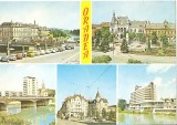 CPI (B4271) ORADEA. CRISUL REPEDE, PIATA VICTORIEI, HOTEL DACIA, PALATUL VULTURUL NEGRU, POD PESTE CRIS, EDITURA OSETCM, NECIRCULATA, TIMBRU IMPRIMAT, Fotografie