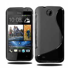 HUSA hTC DESIRE 300 silicon neagra s line tpu gel + folie ecran *** LIVRARE GRATUITA !!! foto