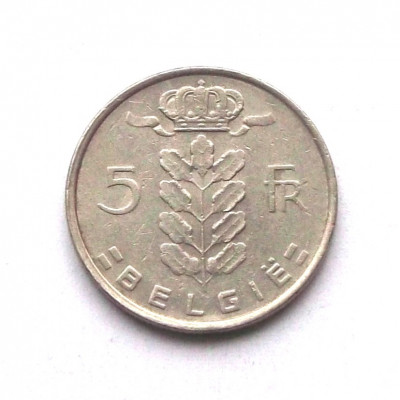 G3. BELGIA 5 FRANCS FRANCI 1974 ** foto