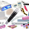 Set special manichiura unghii false,cu lampa uv,gel uv,pensule -- - Import Germania