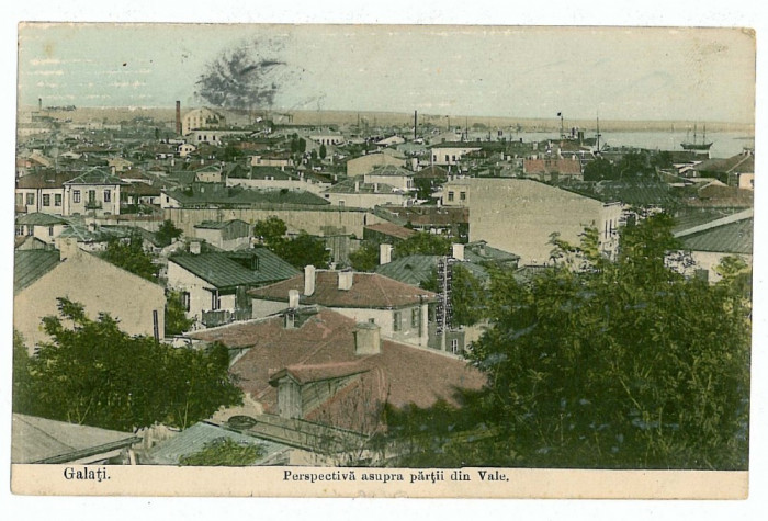 85 - GALATI, Panorama, Romania - old postcard - used - 1905