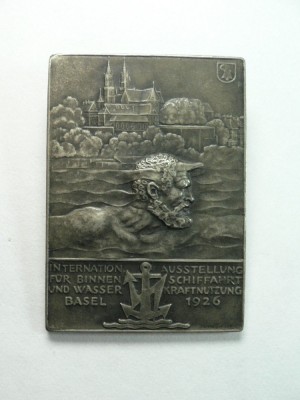 VECHE INSIGNA - NAVIGATIE - ELVETIA - BASEL 1926 - DIM 4,5 X 3,3 CM foto