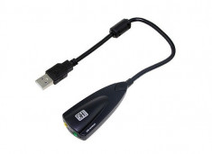Placa de sunet External USB 2.0 / 5Hv2 Virtual 7.1 Channel Audio Sound Card Adapter for PC / laptop foto