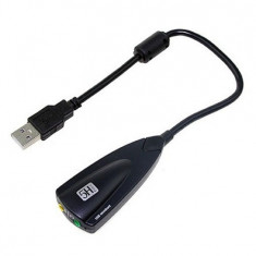 Placa de sunet External USB 2.0 / 5Hv2 Virtual 7.1 Channel Audio Sound Card Adapter for PC / laptop