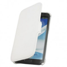 husa flip BOOK tip carte pentru Samsung Galaxy NOTE2 N7100 -din piele eco --CULOARE: ALB-CREM --ORIGINALA DoorMoon foto