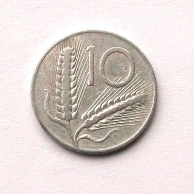 G3. ITALIA 10 LIRE 1953 PLUG, 1.60 g., Aluminum, 23.25 mm ** foto