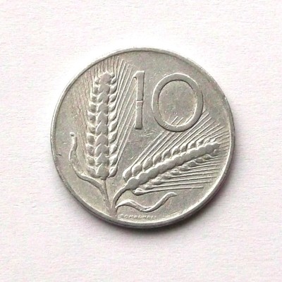 G3. ITALIA 10 LIRE 1955 PLUG, 1.60 g., Aluminum, 23.25 mm ** foto