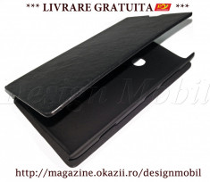 HUSA NOKIA LUMIA 520 525 TOC FLIP COVER TIP CARTE PIELE PU NEGRU *** LIVRARE GRATUITA *** foto