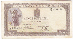 Bancnota 500 lei 2 IV 1941 foto