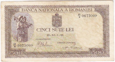 1) Bancnota 500 lei 1 XI 1940 foto